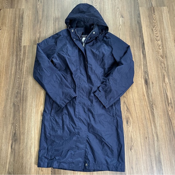 American Airlines Lands End Womens Small Tall Navy Primaloft Oeko Tex Liner Coat - Picture 1 of 13